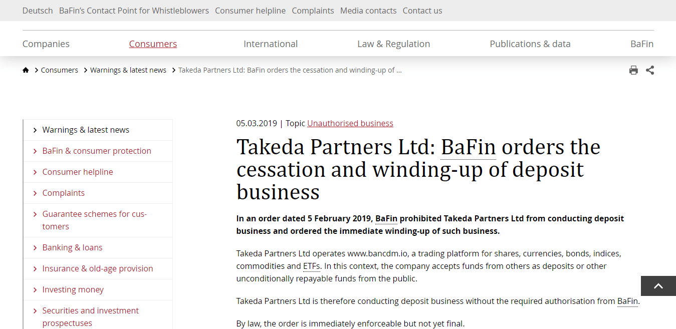 Takeda Partners Ltd Review